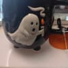 Halloween mug can be used a a base for a floral arrangement
