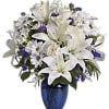 In this arrangement, the serenity of the color blue along with the
