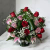 A dozen red and pink rose bouquet made with Tea leaves Leather