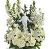 This exquisite porcelain sculpture of Jesus surrounded by radiant flowers will be