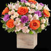 Chic meets sweet. This beautiful arrangement flaunts fresh spring style, gathered with