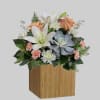 Sleek meets sweet! This modern arrangement pairs a sculptural succulent with soft