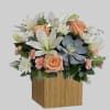 Sleek meets sweet! This modern arrangement pairs a sculptural succulent with soft