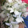 Wrist corsage with 5 - 7 beautiful dendrobium orchid blooms, crystal sprays