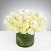 Make a bold statement with this elegantly simple design. White roses symbolize