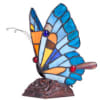 This tiffany cardinal accent lamp has 95 pieces of dark red glass.