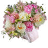Bursting with bright pink and white peonies, this delightful mix is sure