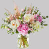 Bursting with bright pink and white peonies, this delightful mix is sure