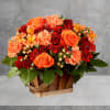 Doting on fall color &amp; harvest beauty, this fresh flower arrangement exhibits