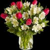 Spring is the season for romance! Brimming with exquisite tulips and alstroemeria