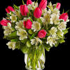 Spring is the season for romance! Brimming with exquisite tulips and alstroemeria
