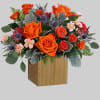 Sure to brighten any day, this Retro Brights Arrangement of radiant orange