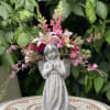 Beautiful Concrete Planter 16&quot; Tall without flowers.  This Concrete angel can