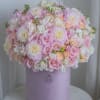 This arrangement in pastel pink shades is gentle, feminine, charming. Pink shades