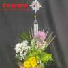 Sold individually for $31.50 or displayed on an easel with floral design