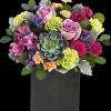 Inspired by stained glass, this marvelous beauty arrangement lends an organic feel