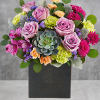 Inspired by stained glass, this marvelous beauty arrangement lends an organic feel