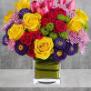 A chic, stylish twist on classic spring flowers! Creamy yellow roses pop