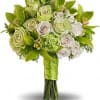 As delightful as a crisp green apple, this beautiful bouquet of green