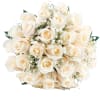 Highlighted with classic white roses &amp; complemented with baby&#039;s breath, this wedding