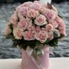 Pink roses  in a box.

▪️ Delivery to their door
Each bouquet is
