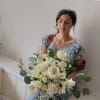 Gorgeous white and cream garden roses, roses, alstroemeria, spray roses, gerbera daisies