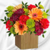Talk about a bright idea! This cheerful arrangement of pink roses and