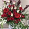 Upscale mix flowers with unique foliage &amp; greenery