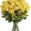 Yellow roses symbolize friendship, and sending this sunny bouquet of bright yellow