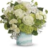 Reminiscent of a seaside garden, this gorgeous bouquet of white roses and