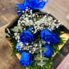 6 blue roses 