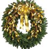 The holidays get glamorous! Golden leaves and a luxurious gold organza ribbon
