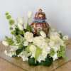 An all white tribute, this all white funeral urn is pure and