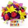 The Happy Birthday Arrangement pops with brilliant color and beauty to get