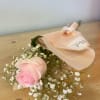 You can choose any color rose and a matching wrap and ribbon