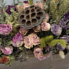 Authentic dried flowers in a rustic wooden box, perfect for coffee table