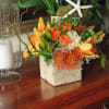 Exotic Multi-Floral Arrangement in Square Vase from T&#039;sul Custom Floral Design in
