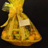 A selection of various fresh fruits with a variety ofgurofgurmof Gourmet products