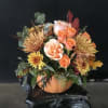 peach brown  and orange