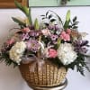 Mix Lavender/Pink Flowers in a Basket