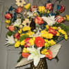 deluxe mixed bouquet included money inside personalized wih rses, daises fake flowers