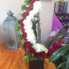 ELEGANT DESIGN WITH PREMIUM FLOWERS, 12 RED ROSES IN SCALE WITH GREEN