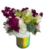 Vibrant and lively essence of a flower arrangement dominated by hot pink