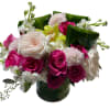 Vibrant and lively essence of a flower arrangement dominated by hot pink