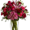 BURGUNDY BLUSH ARRANGEMENT FOR VALENTINES BY TWIN TOWERS FLORIST
