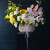 The products include sunflowers, lilies, roses, dahlias, eustoma, Myosotis, and Calla lily