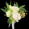 Elegant White Flower pin-on Boutonni&egrave;re with desired color matched with accents and