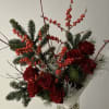 Stunning Christmas vase full of Red Roses, and other mixed flowers