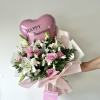 Send your love with our gorgeous flowers &amp; heart balloon bouquet!

Our bouquet
