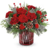 Illuminate your holiday festivities with this enchanting Christmas bouquet, elegantly arranged in